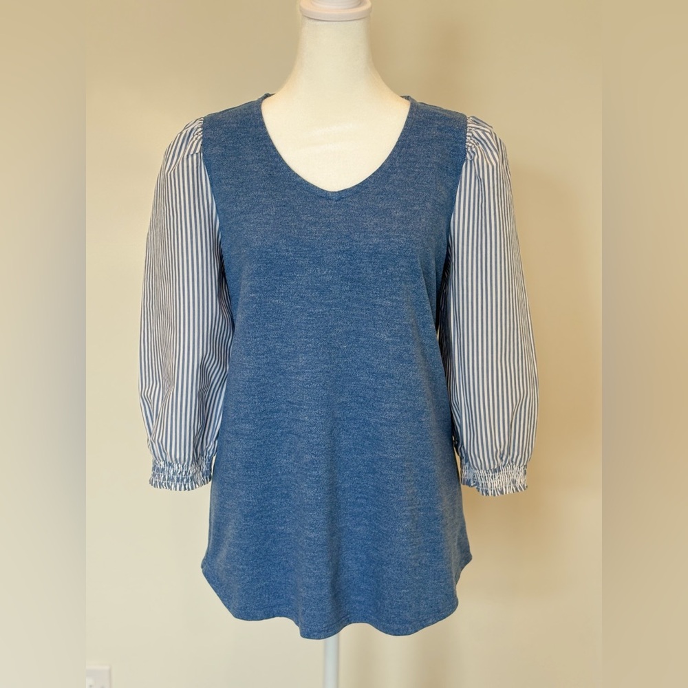 Chico's Blue and White Striped Blouse